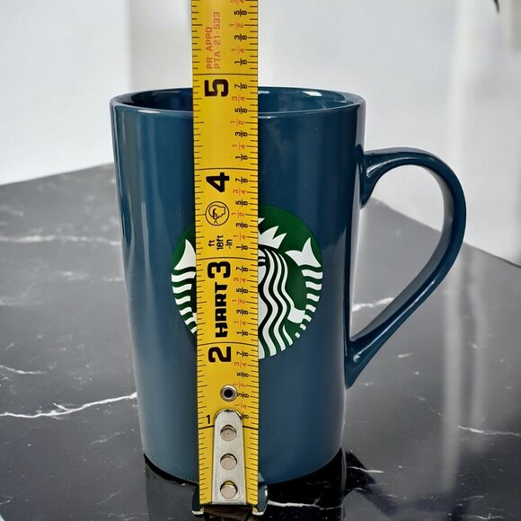 Starbucks 2020 Blue Coffee Mug Green Mermaid Logo Tall Ceramic Cup 11 oz - Picture 6 of 12